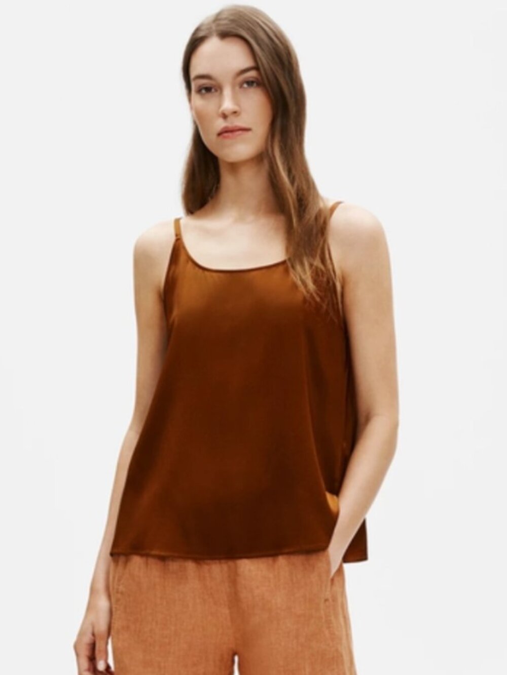 Eileen Fisher Stretch Silk Tank EUC XL